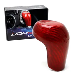 iJDMTOY Sports Red Real Carbon Fiber Shift Knob Handle Cover Shell For Chevrolet 2016-up Gen6 Camaro Automatic Transmission