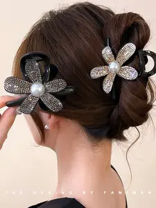 Elegant Rhinestone Hair Claw Clip for Women, Stylish Hair Accessory & Hairgrip for Daily Use, Perfect Gift Idea for Her, Durable Grip, Goddess Hair Clip