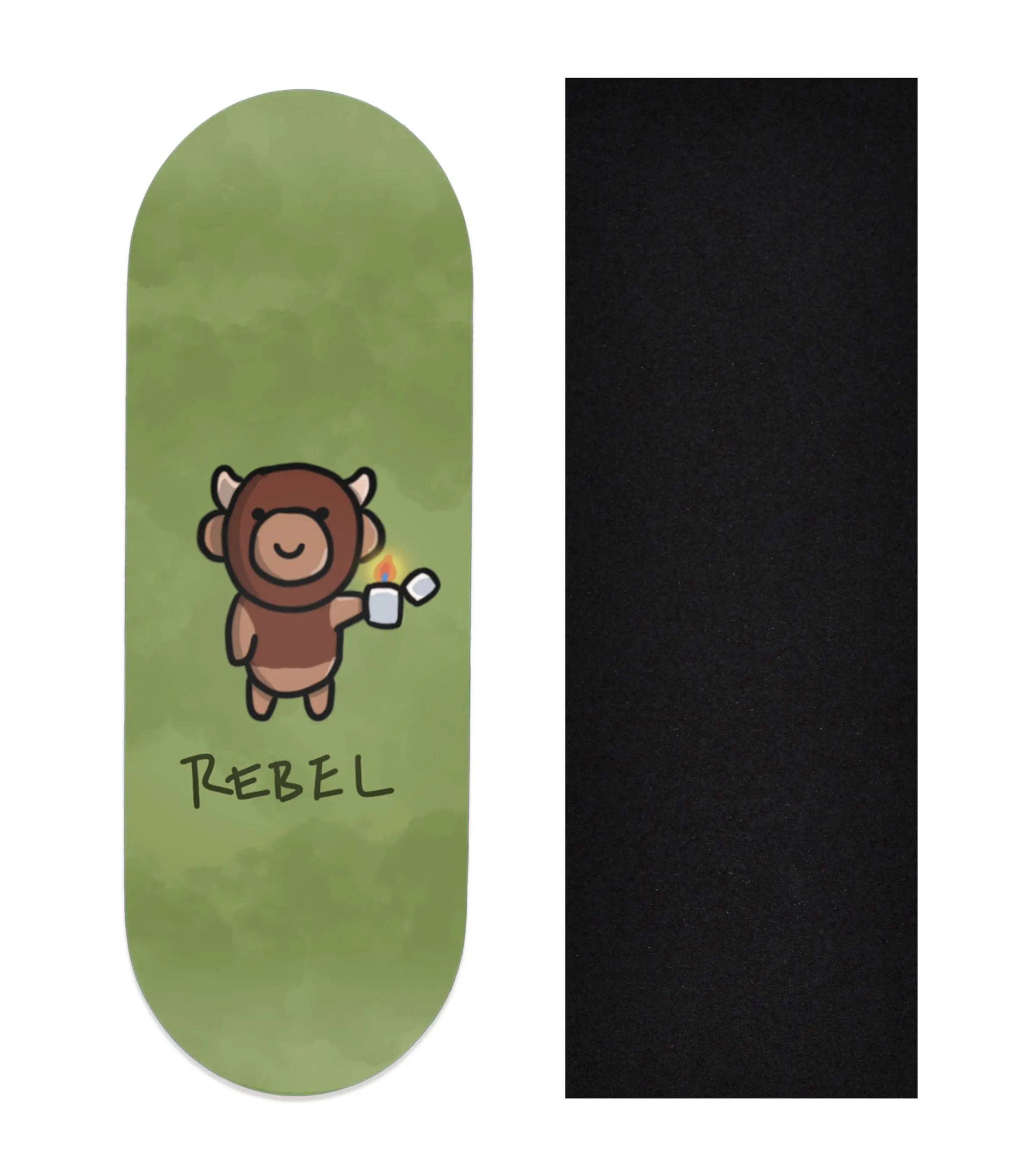 Heat Transfer Graphic Wooden Fingerboard Deck, "@trumanlum - Entry 130"
