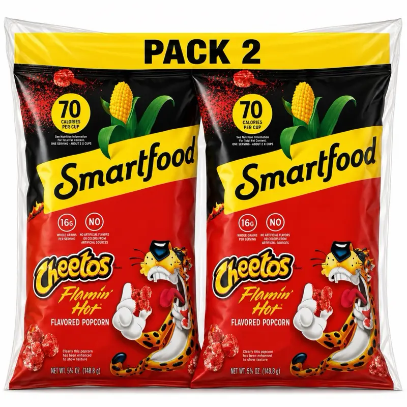 2pack Smartfoods Chitos Crunchy Plant-Based Gluten-Free Snack spicy