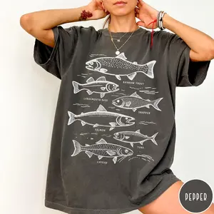 [Sale off up to 50%] Vintage Fish Comfort Colors Shirt, Retro Fishing Tshirt, Tattoo Fish Shirt, Unisex Fishing T Shirt, Fish Graphic Tee, Fisher Gift Shirt