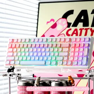 XVX Lumicat Light-up Cat Ears MAO Profile Side-Printed 113-Key Keycap Set（Keycaps Only, Keyboard Not Included）