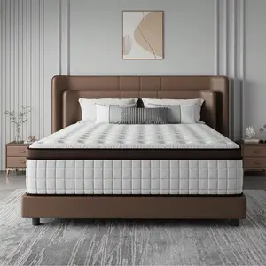 10"12"14" Queen Mattres Twin Full Queen King Size Bed Mattress In A Box, Hybrid Pocket Spring Breathable Cotton Layer Mattress For Motion Isolation & Silent Sleep, Lumbar Support & Pressure Relief, Medium Firm