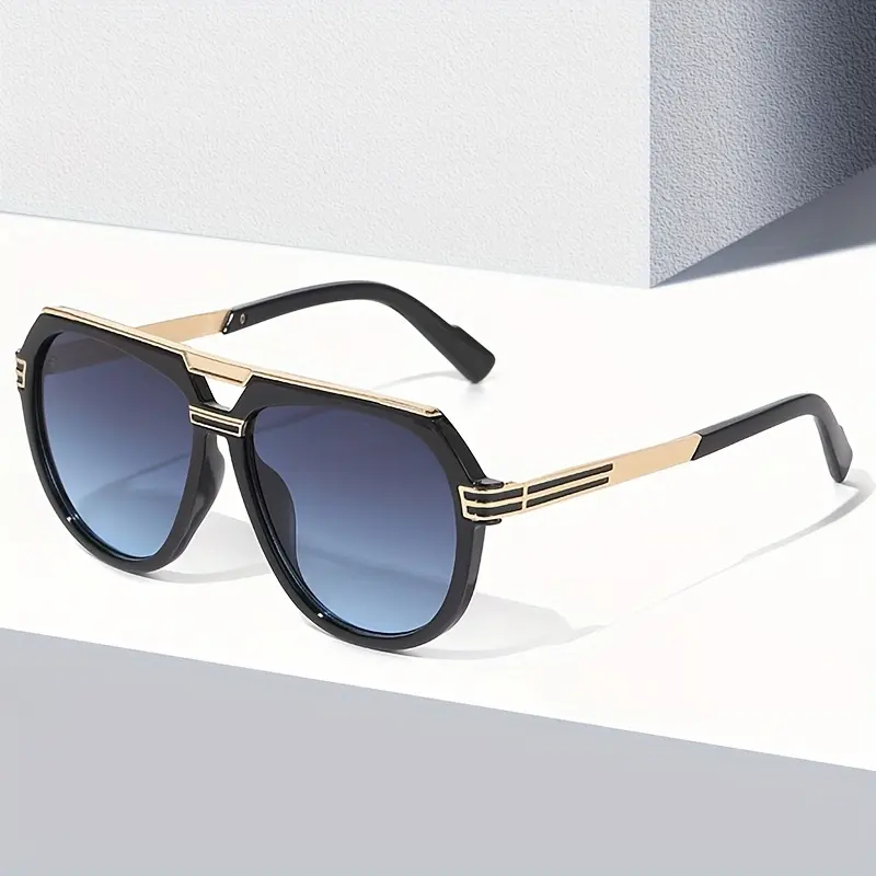 Luxury Oversized Round Sunglasses For Women Men Fashion Double Bridge Pilot Sun Glasses Shades UV400 Eyeglasses men shades  vintage  style tangle free luxury sunglassses Unisex Vintage Classic Round Unisex Vintage Large Frame lens protection tiktokshopspr
