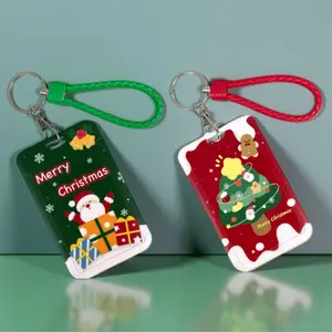 Christmas Theme Card Holder Set, Fashionable ID Clip, Multifunctional Colorful Lanyard, Portable Name Tag Protector for Office School