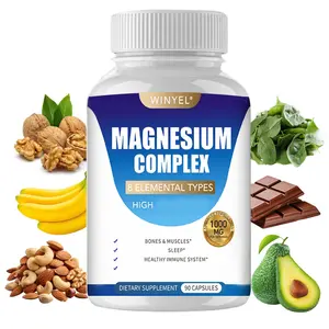 Magnesium Complex Dietary Supplement with Multiple Magnesium Forms, 90 Capsules