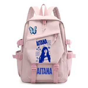 Girls Backpack - Singer Backpacks for School Travel - Aesthetic 16Inch Large Capacity Bookbag for Preschool Kindergarten Elementary Middle Singer Aitana Cuarto Azul Tour