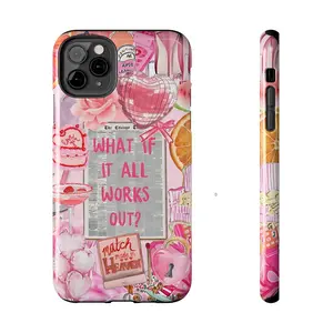 Girly Disco Coquette Positive Affirmation Collage Phone Case, Cute Preppy Bow Aesthetic Applicable to iP15Promax ip14Pro mobile phone case 12 trendy brand 13 anti-fall cover 14Promax 15Pro cute Plus phonecase Accessories Acrylic casetify