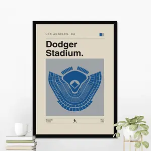 Dodger Stadium Los Angeles Baseball Poster | Elite Series Wall Art | Aesthetic Game Day Decor | Sports Fan Gift