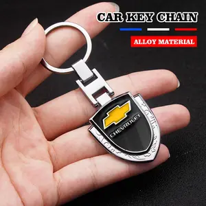 3D Leather Car Keychain Chevrolet Creative Key Ring, Fashionable Car Key Holder, Stylish Key Accessories for Cars, Fashionable Alloy Keychain