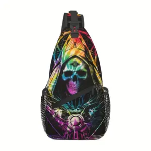 Crossbody Chest Hiking Death Skull And The Three EYE Shoulder Folding Large Capacity Fashion Durable Can Be Used For Shopping, Travel Beach Fishing Backpack Halloween Travel Must Have Backpack For School Back Christmas Gifts