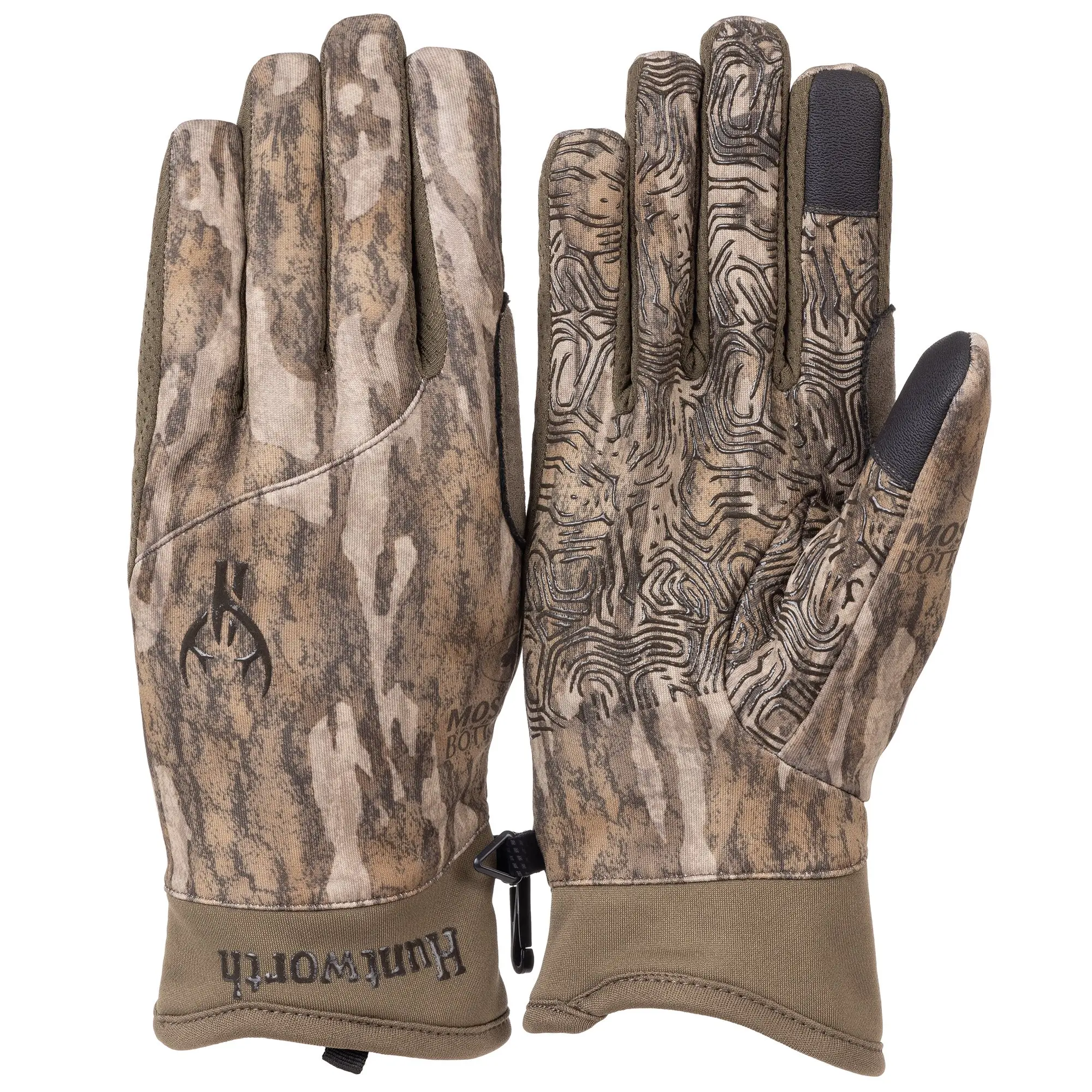 Huntworth Men's Gunner Midweight Hunting Gloves – Mossy Oak Bottomland, Size L/XL