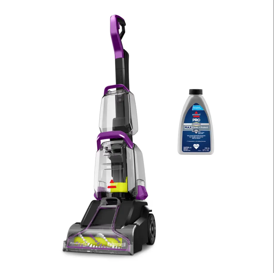 BISSELL PowerForce PowerBrush Upright Deep Cleaner, for Carpet, Compact and Lightweight, Advanced Pro Max Clean + Protect Formula Included