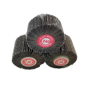 Maverick Abrasives | Flap Wheel 1" x 1/2" Mounted Aluminum Oxide, Pack of 10 - 1/4" Shank AO Grain - Precision Deburring Blending Finishing - Compact Flexible Head - For Metal Wood Plastic Composites - Drill & Die Grinder Compatible