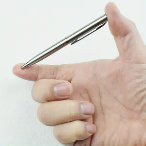 1pc Mini Metal Twist-Activated Ballpoint Pen - Pocket-Sized Fine Black Ink Ballpen Office School Supplies Writing Pens