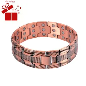 TimelessHalo Copper Bracelet for Men 3X Strength, Copper Jewelry with Powerful 3800 Gauss Magnets, Premium Fold-Over Clasp, Jewelry Gifts for Men copper energy magnet relaxation therapy