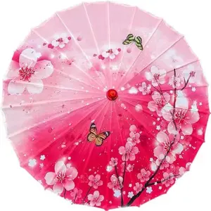 33" Handmade Oiled Parasol  Silk Umbrella Chinese  Art Classical Dance Umbrella Plum Blossom for Wedding Parties Photography Costumes  Decoration and Other Events