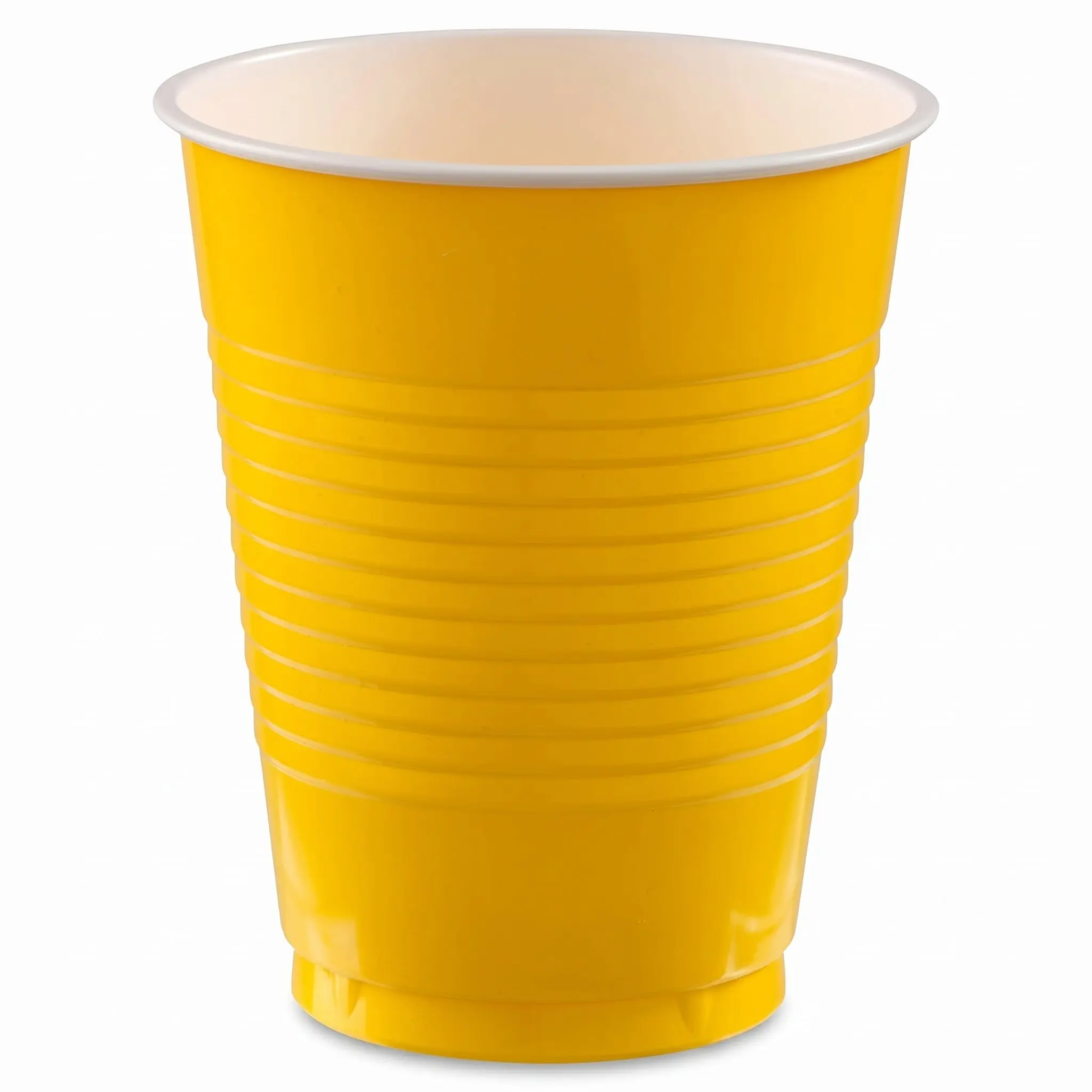Vibrant Yellow Plastic Cups - 18 oz