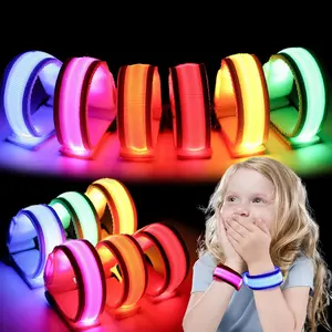 KF5-HBA138 6PCS Glow in the Dark Wristbands, Multicolor Light Up Bracelets LED Wristbands for Kids Night Events Party Supplies Lightweight Set