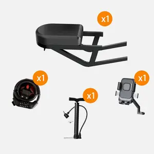 Rear seat + lock + pump + phone holder Rear seat + lock + pump + phone holder