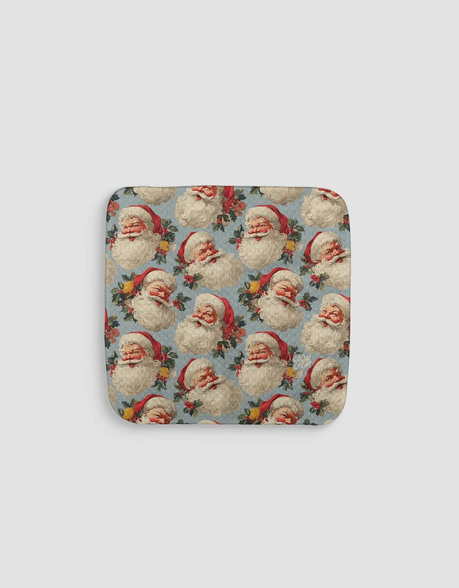 Blue Santa Claus Rectangle Dishcloth Set - Double-Sided Print, Absorbent, Colorfast, Quick-Dry Kitchen Cleaning Cloth for Spills