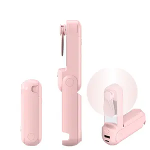 Handheld Mini Fan, 5-in-1 USB Rechargeable Portable Fan [Up to 10 Hours Working Time] Functions as Fan, Phone Stand, Mirror, Flashlight, and Power Bank, Perfect for Travel/Summer/Concerts/Makeup, Gift for Women (Pink)
