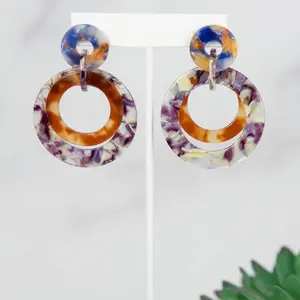 Ariana Tri-Color Tortoise Shell Earrings