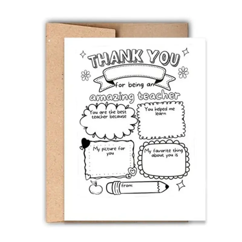 1pc Teacher Appreciation Card, Custom Message Card, All About Teacher Thank You Card for Preschool Kids, Perfect Teacher Appreciation Week Gift