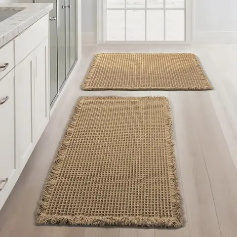 Non-Slip Bath Mat Rug, Super Absorbent Bathroom Rug, Soft Waffle Shower Floor Mat, Machine Washable Bath Rug for Bathroom & Bedroom