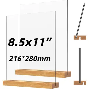 Sign Holder with  Base 8.5x11 Inch Vertical and Slant Displays (2 Pack 8.5*11")
