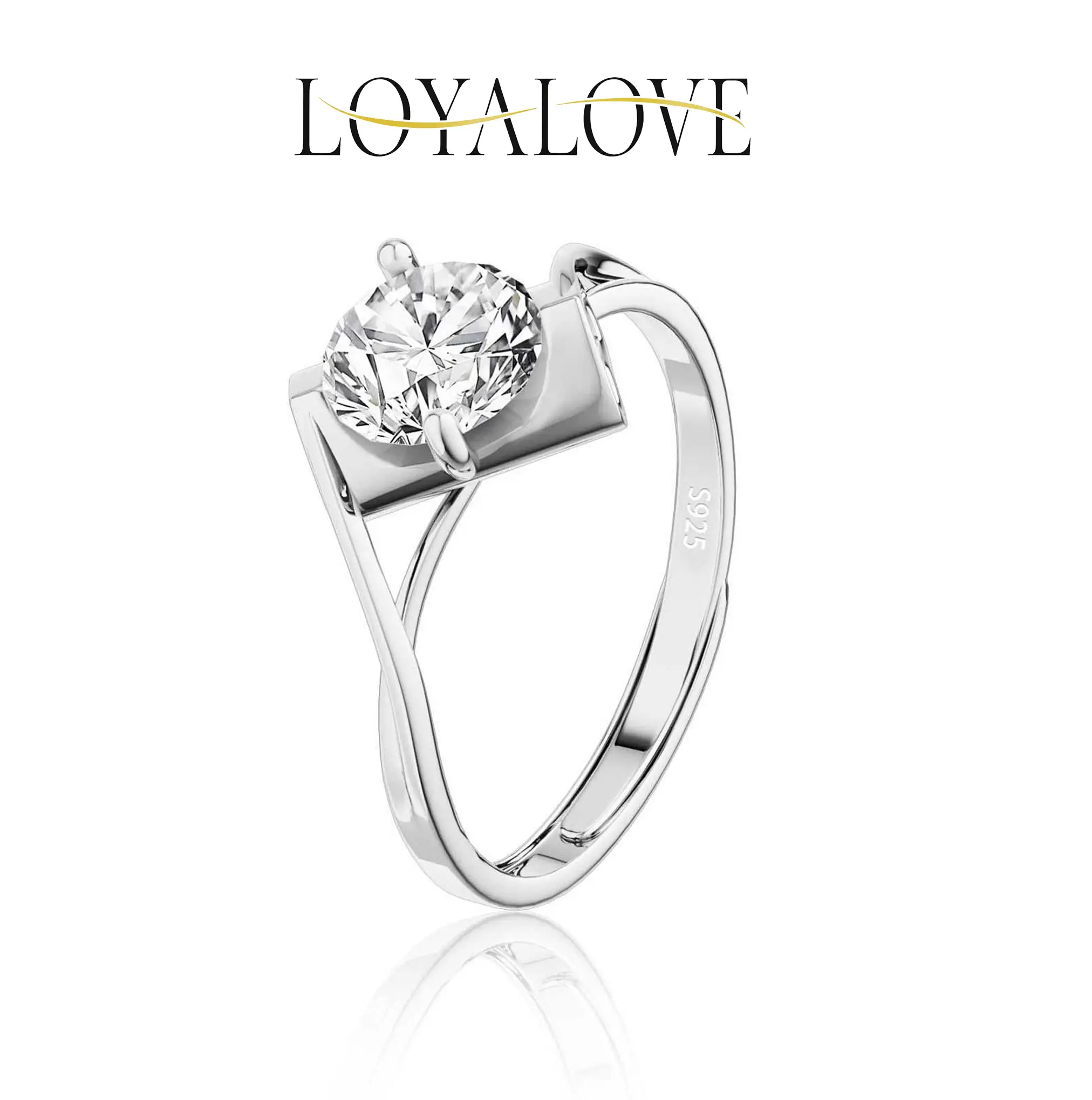Loyalove Spring Fashion  Angel's Kiss Ring 1ct Moissanite 925 Sterling Silver 925 Ring For Women Best Gift For Mother's Day