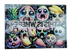 8x11-inch Glass Cutting Board: Murderous Fruit Mayhem