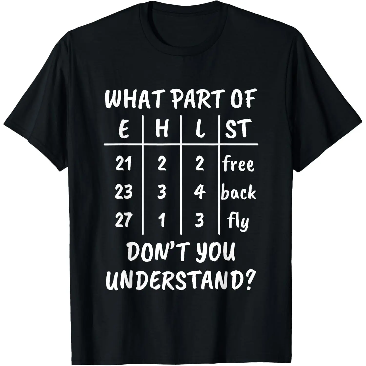 100%cotton Swimming Swimmer What Part Don't You Understand Design T-Shirt