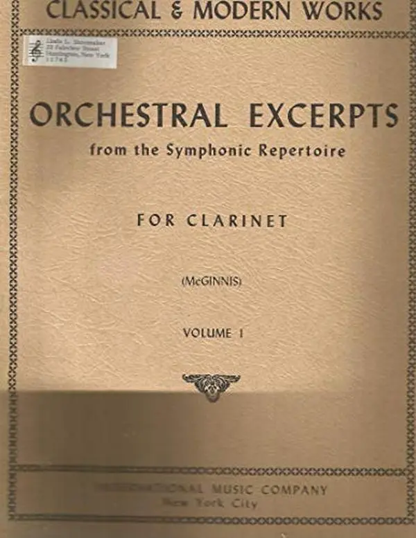 USED-Orchestral Excerpts from the Symphonic Repertoire for Clarinet, Volume 1 by International Music Company (Paperback)