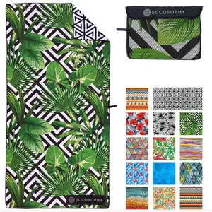 ECCOSOPHY Microfiber Beach Towel - Sand Free, Quick Dry, Lightweight, Super Absorbent, Oversized 71”x35” for Travel, Pool & Camping for Adults (Madagascar)