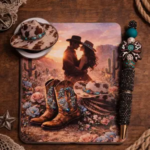 Western Romance Kindle Insert | Desert Sunset Cowboy Aesthetic | Clear Case Kindle Accessory
