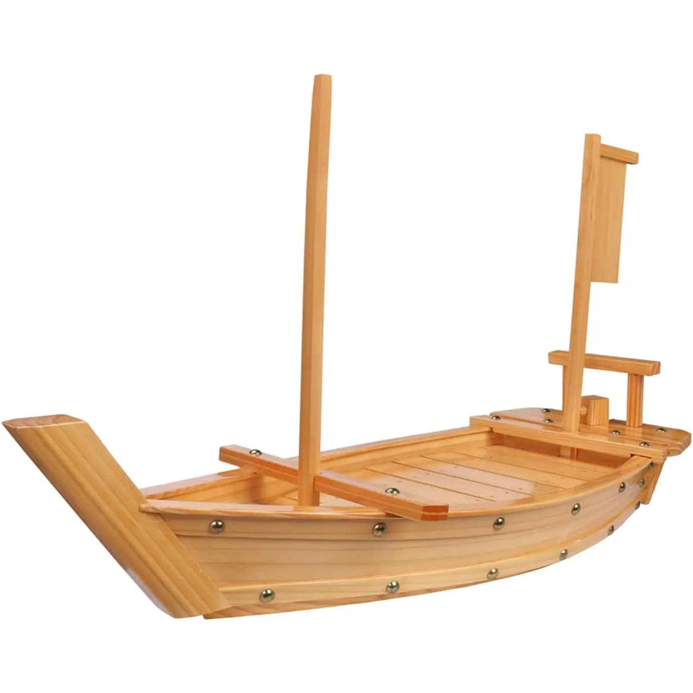 27.6" Wooden Sushi Serving Tray Boat Plate for Restaurant or Home