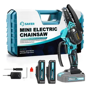 Saker Mini cordless chainsaw, 6-inch handheld chainsaw with safety lock [aged friendly], perfect gift for family and friends.