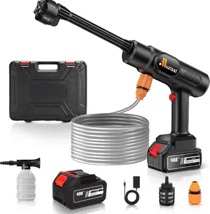ANDREWMANN Portable Cordless Electric Car Wash, Electric Car Wash Jet with Car Wash Nozzle Accessory, Car Washer, Jet Washer, High Pressure Cleaner for Automotive