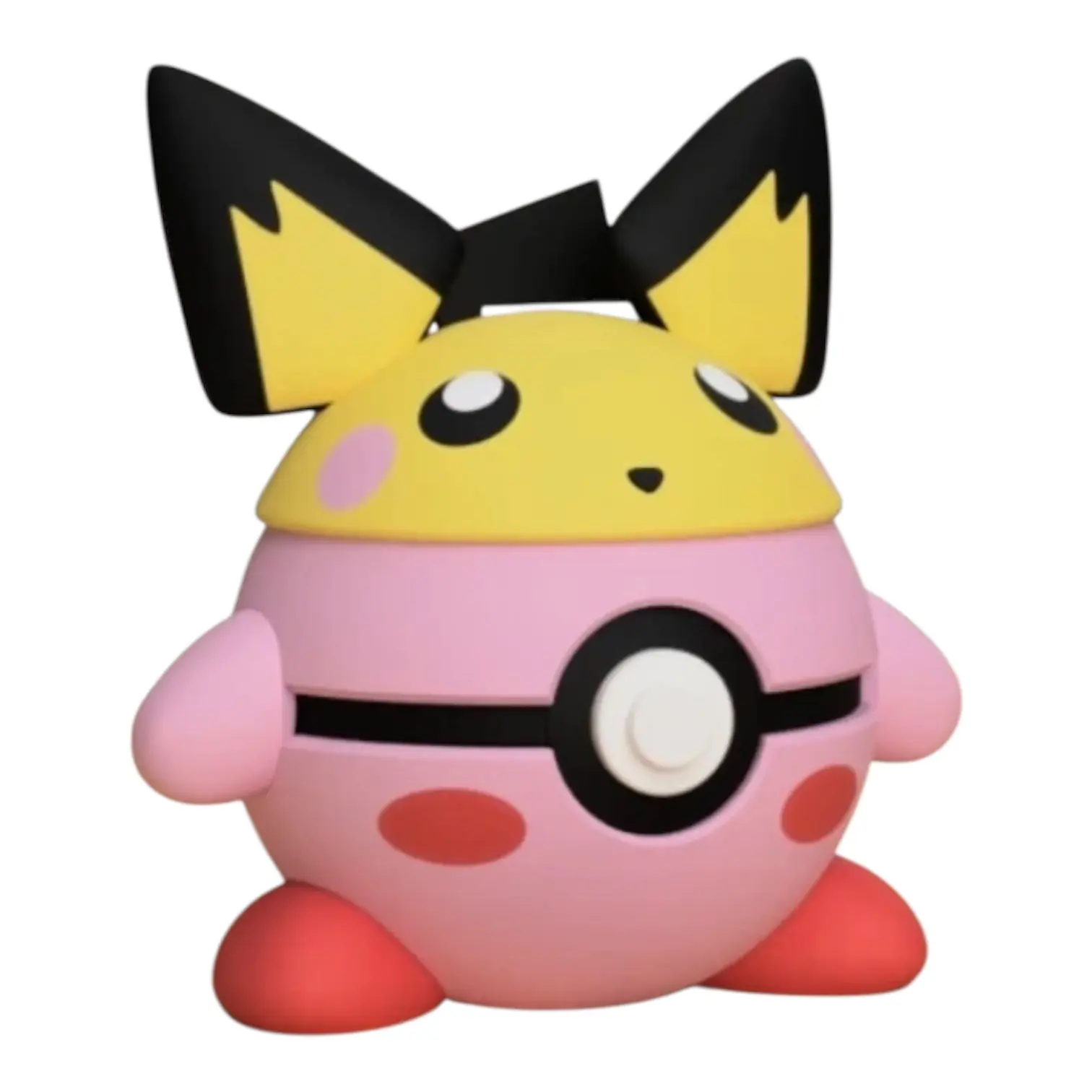 3D Printed Kirby Pichu Hat Poke Ball-Inspired Collectible Statue, Home Decor Art Toy