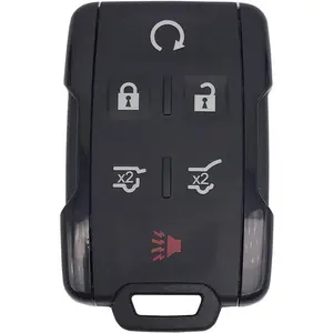 Smart Key Fob Shell Case Fits for Chevy Tahoe Suburban/GMC Yukon M3N-32337100 Keyless Entry Remote Control Car Key Fob Cover (Black, 6 Buttons)