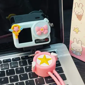 Cartoon Bow Fairy Wand Silicone Case for DJI Action 5 Pro 4 3 Sports Camera Body Cover With Lens Cap Rubber Protector Accssory