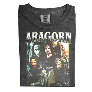 Aragorn Lord of the Rings Shirt, Retro Collage Movie Tee, Ranger King of Gondor Graphic T-shirt, LOTR Hero Tribute Shirt, Gift for Men, Gift for Women, Crew Neck T-shirt, Trending T-shirt