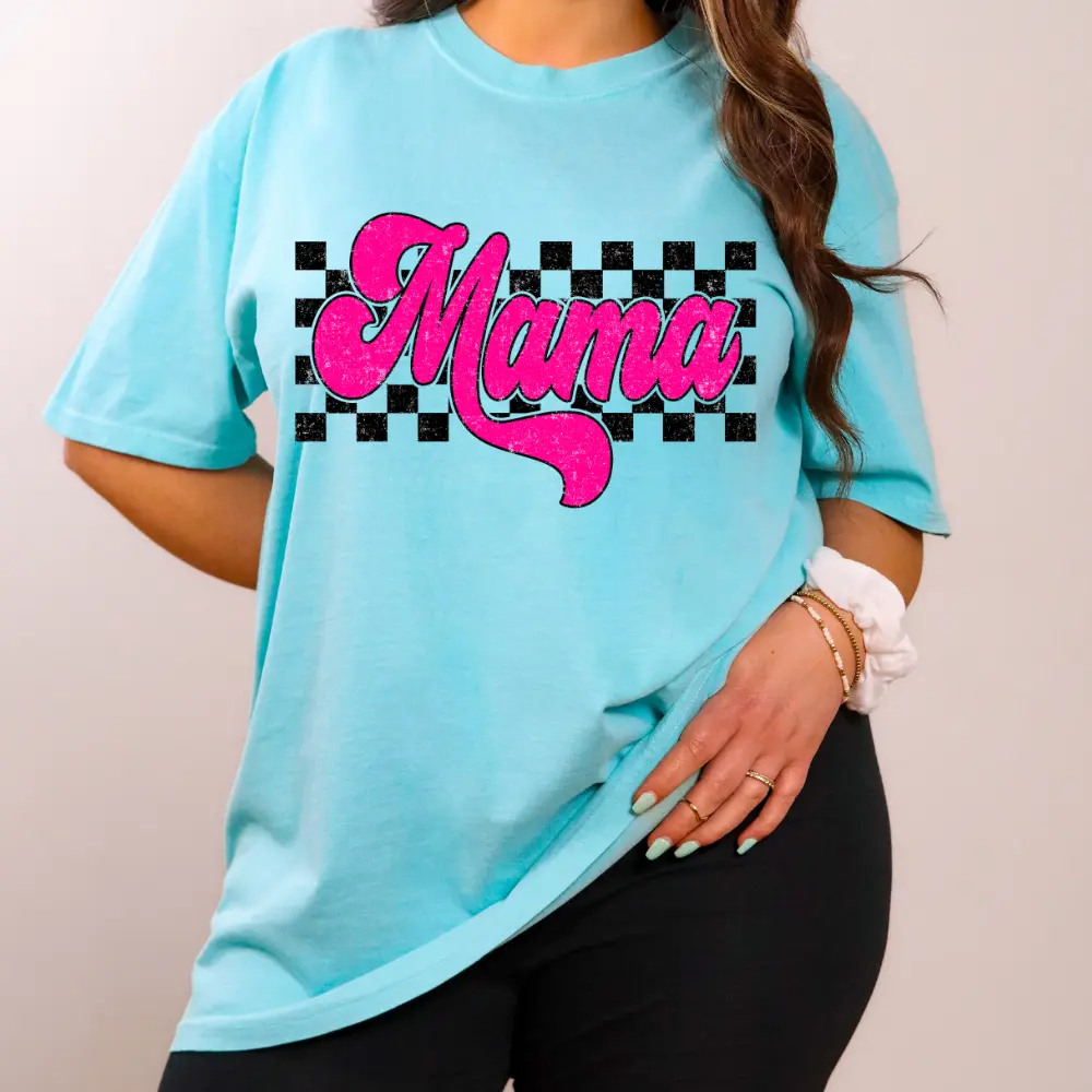 Checkered Mama Comfort Colors Tee shirt, MOM Comfort colors tee shirt, mama Tee shirt MAMA Tee shirt, MAMA shirt,  apparel, Womenswear