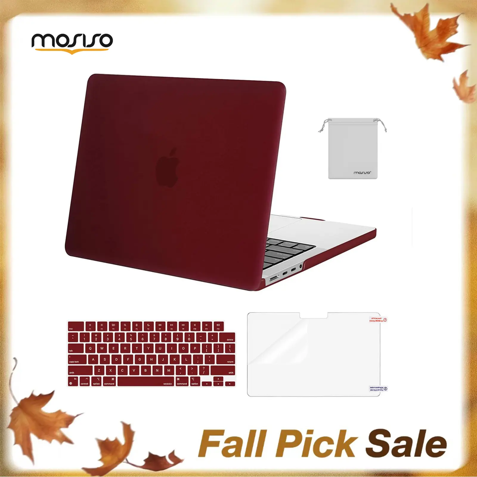 MOSISO Compatible with MacBook Pro 14 inch Case M5 2026 M4 2025 M3 M2 M1 2024-2021 A3427 A3426 A3434 A3112 A3185 A3401 A2918 A2992 A2779 A2442,Hard Case&Keyboard Skin&ScreenFilm&Pouch, 1 Keyboard Cover, Bottom Ventilation, Screen Protector, Water Resistan