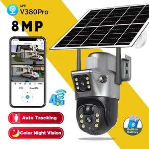8mp Outdoor Home Security Camera System 4g Lte Smart Wifi Camera, Wireless Solar-Powered CCTV with Dual Lens, 4K Ptz, Pir Motion Detection, Night Vision, Two-Way Audio, Wireless Cameras