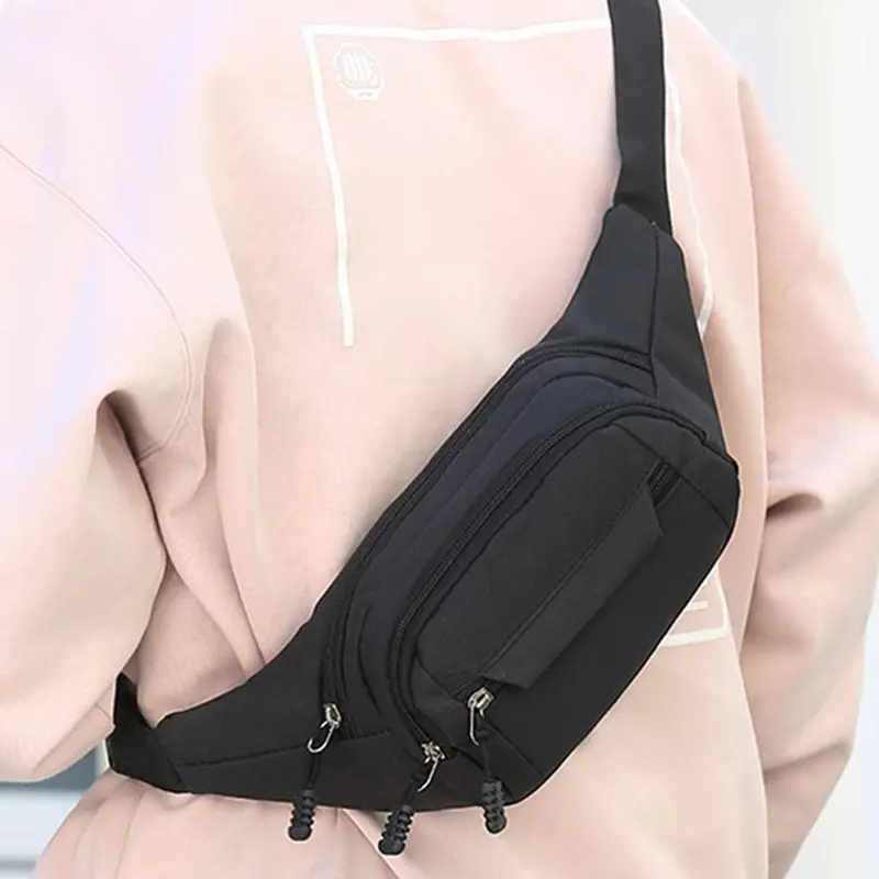 Men's Sporty Minimalist Belt Bag, Casual Trendy Zipper Sling Bag, Zipper Fanny Pack, Fashionable Versatile Chest Bag & Waist Bag, Slouchy Belt Bag for Daily Use, Waist Packs, Waist Hip Bag