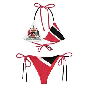 Trinidad String Bikini, Coat of Arms, Flag, Summer, Swimwear, Caribbean, Trini, Bathing suit set