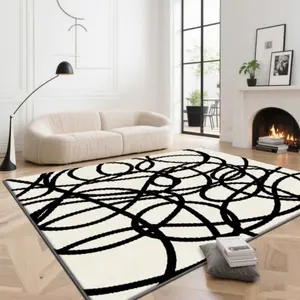 Abstract Line Pattern Floor Mat, 1 Count Non-slip Soft Floor Carpet, Decorative Area Rug for Home Living Room Bedroom Hotel Dormitory