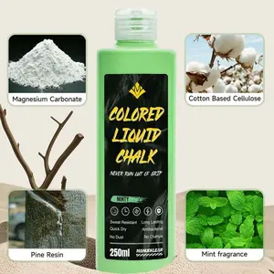 MANUEKLEAR 250ml Mint Fragrance Colored Liquid Chalk for Gym Weightlifting Gymnastics & Rock Climbing Enhanced Grip Dry Hands Sweat-Resistant Long Lasting Quick-Drying No Dust